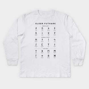 Elder Futhark Runes Alphabet Chart - White Kids Long Sleeve T-Shirt